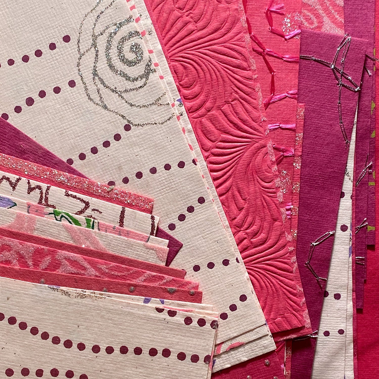 Craft Pack Naturpapier mit Glitter - Rosa