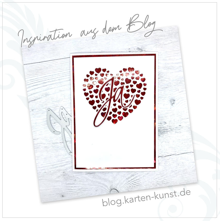 Karten-Kunst Stanzschablone zur Hochzeit kk-D134 - Ja mit Kontur