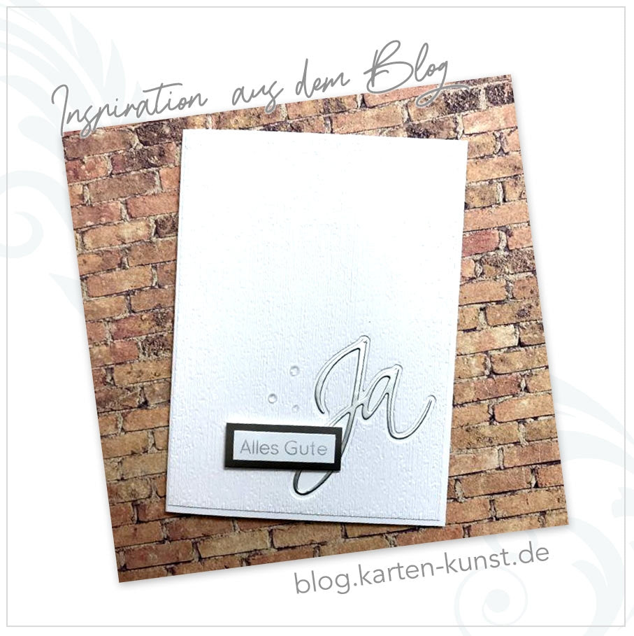 Karten-Kunst Stanzschablone zur Hochzeit kk-D134 - Ja mit Kontur