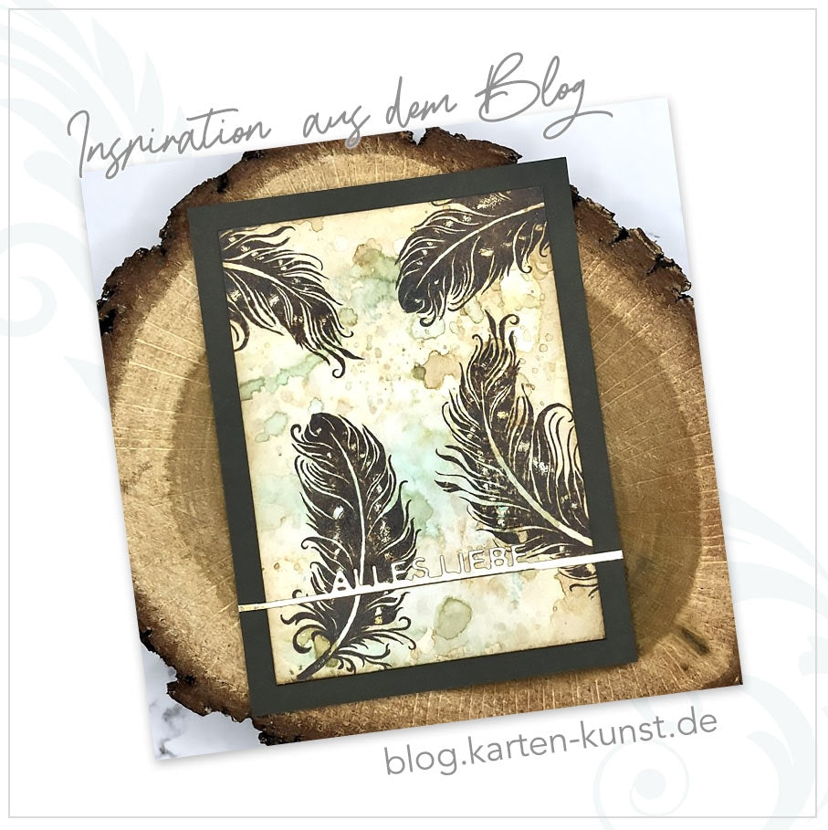 Karten-Kunst Clear Stamps KK-0269 - Schwungvolle Federn Beispiel