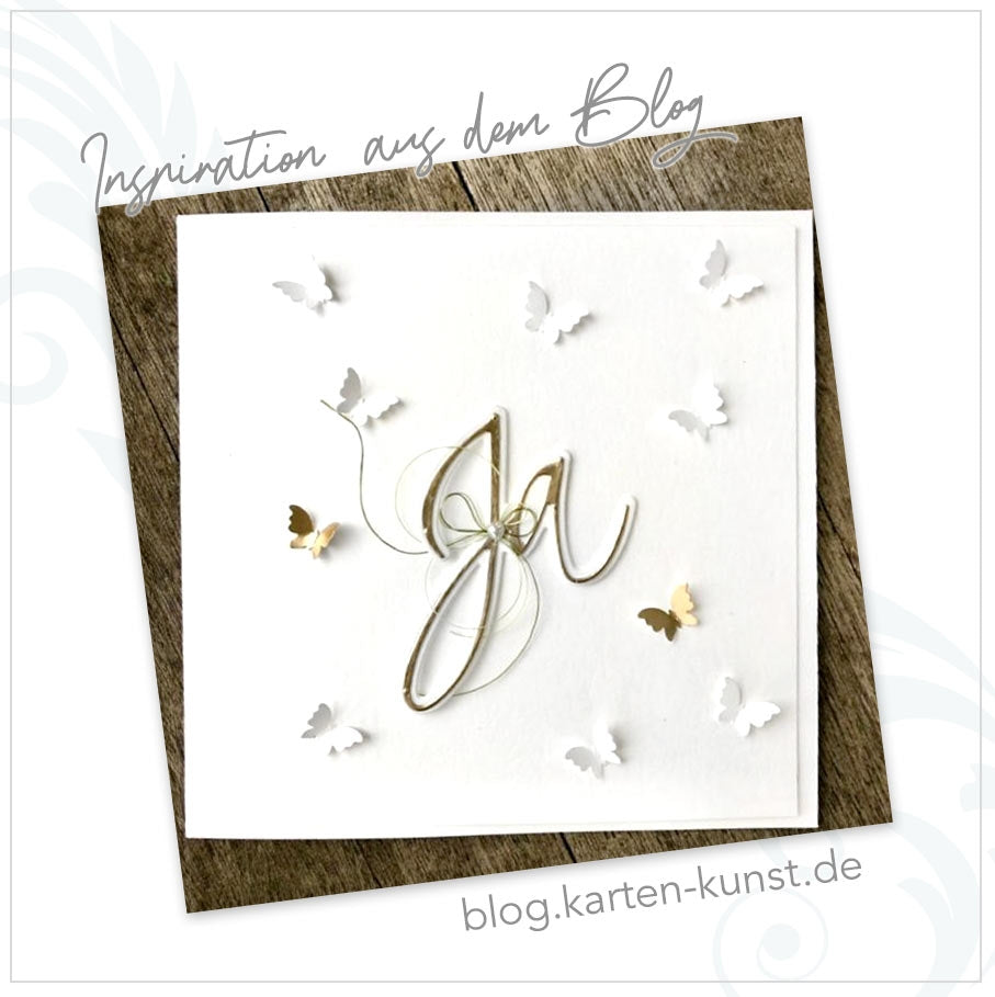 Karten-Kunst Stanzschablone zur Hochzeit kk-D134 - Ja mit Kontur