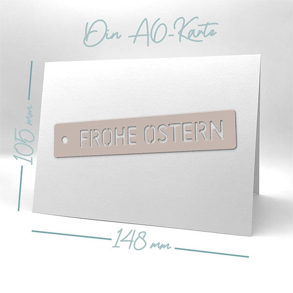 Karten-Kunst Stanzschablone kk-D108 - Stencil Tag Frohe Ostern Anhänger