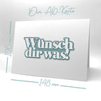 Karten-Kunst Stanzschablone kk-D218 - Das rockt Wünsch dir was