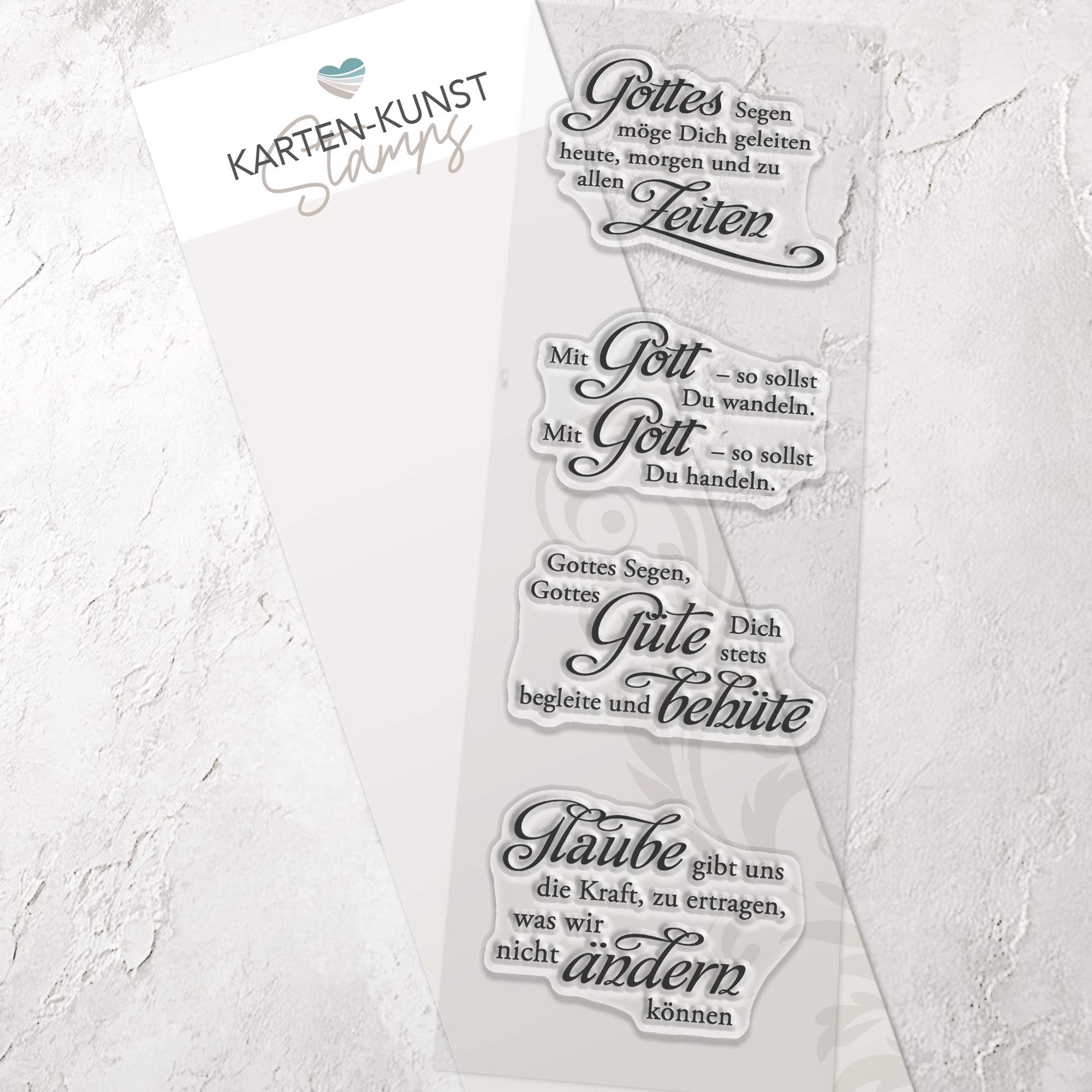 Karten-Kunst Clear Stamp Set - Weise Worte "Glaube"