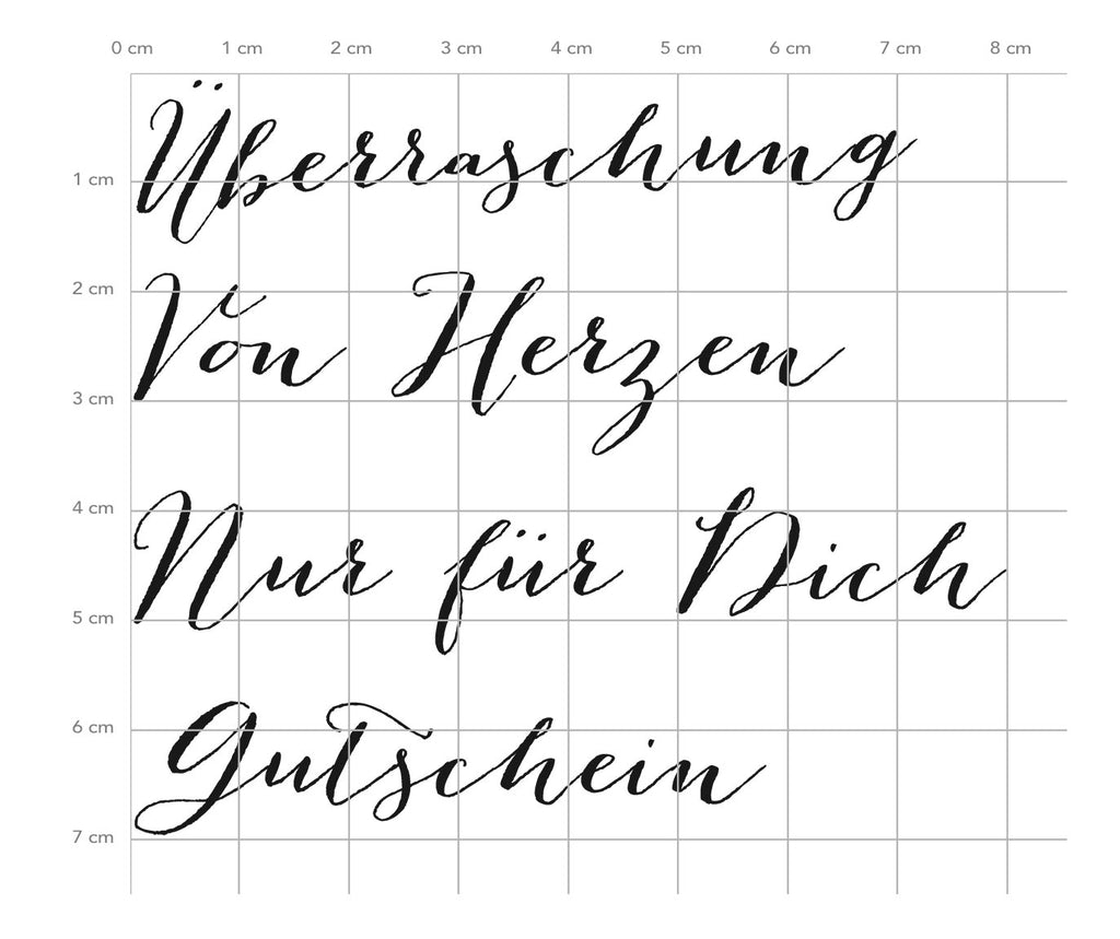 Karten-Kunst Clear Stamps KK-0027 - Große Worte: Überraschung, Von Herzen,  Nur für dich, Gutschein