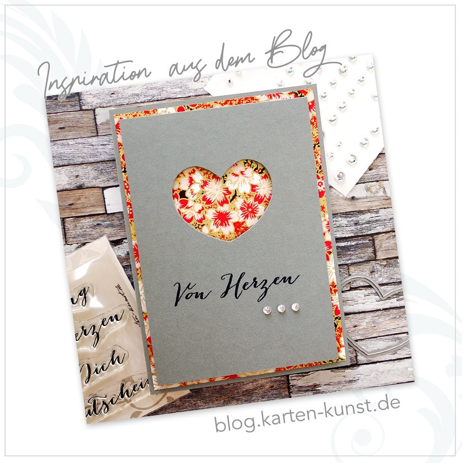 Karten-Kunst Clear Stamps KK-0027 - Große Worte: Überraschung, Von Herzen,  Nur für dich, Gutschein
