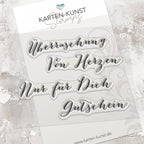 Karten-Kunst Clear Stamps KK-0027 - Große Worte: Überraschung, Von Herzen,  Nur für dich, Gutschein