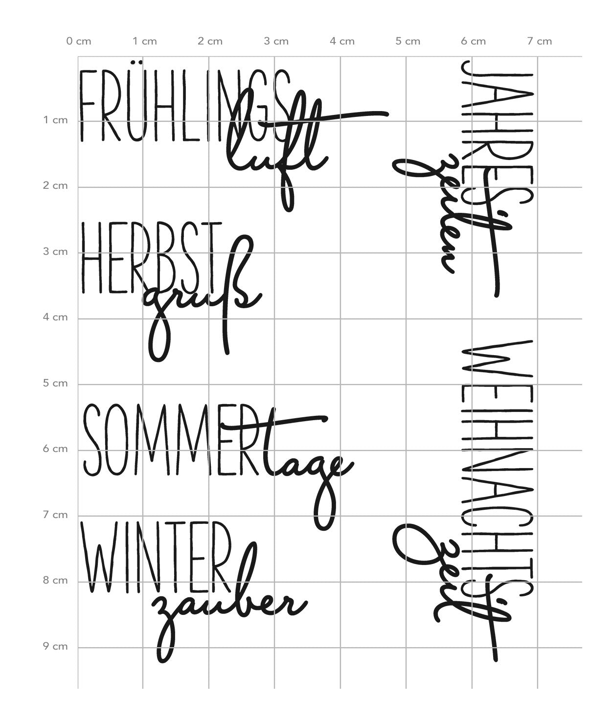 Karten-Kunst Clear Stamps KK-0036 - Capri „Jahreszeiten“ Textstempel  Stempel Frühling Sommer Herbst Winter