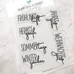 Karten-Kunst Clear Stamps KK-0036 - Capri „Jahreszeiten“ Textstempel  Stempel Frühling Sommer Herbst Winter