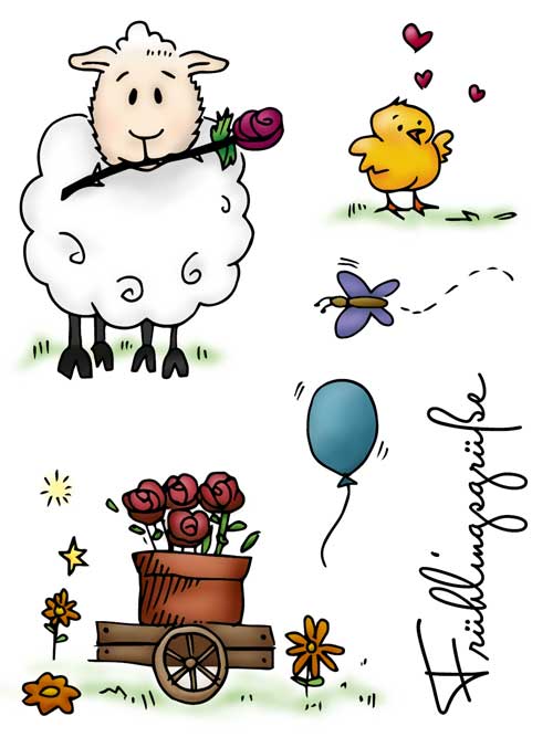 Karten-Kunst Clear Stamps KK-0061 - Viecher im Frühling