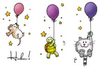 Karten-Kunst Clear Stamp Set - Viecher auf Ballonfahrt