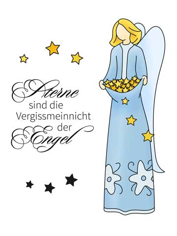 Karten-Kunst Clear Stamp Set - Sternen-Engel