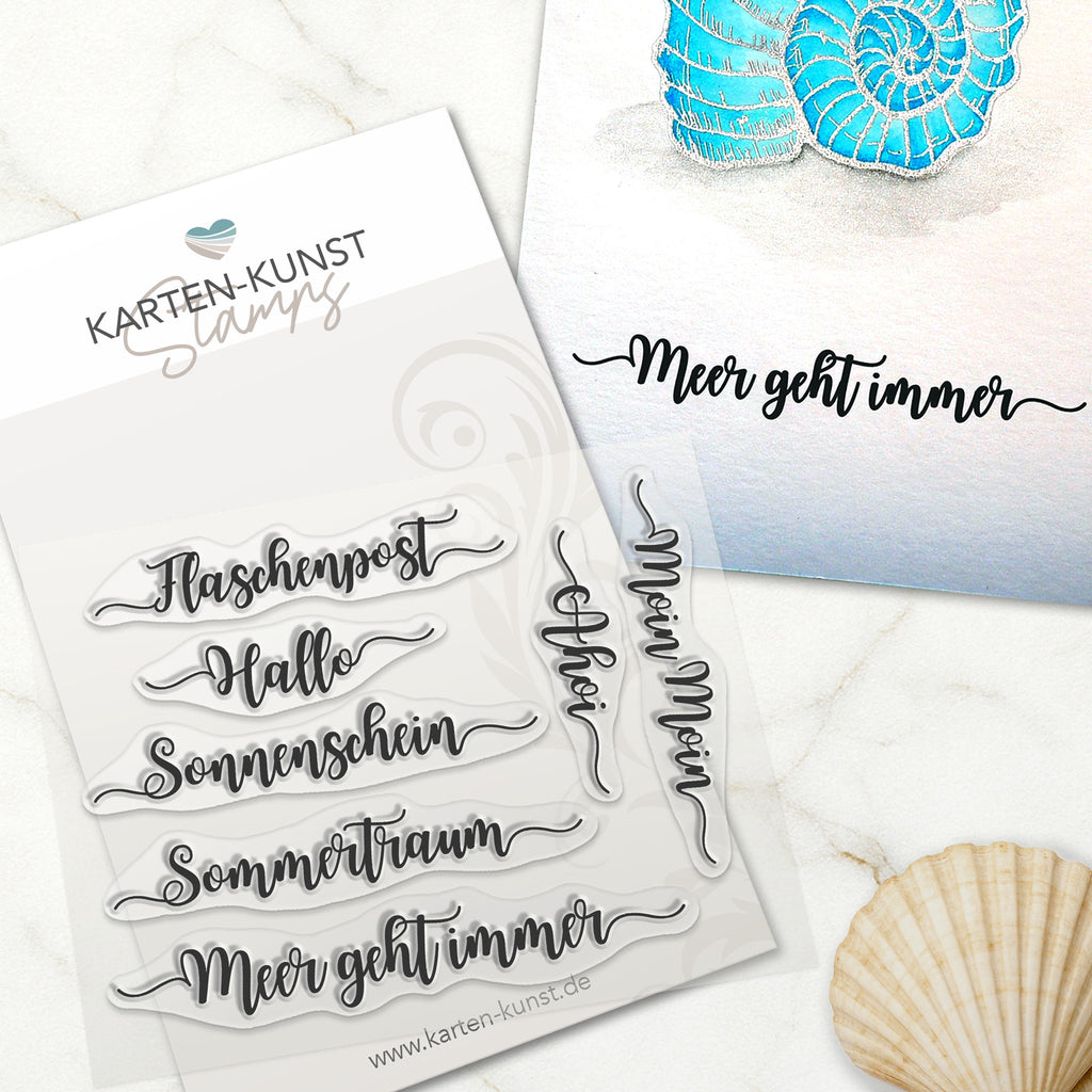 Karten-Kunst Clear Stamps KK-0136 - Kalligraphie am Meer - Sprüche-Stempel maritim