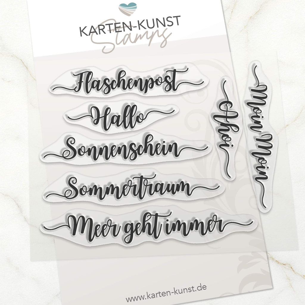 Karten-Kunst Clear Stamps KK-0136 - Kalligraphie am Meer - Sprüche-Stempel maritim