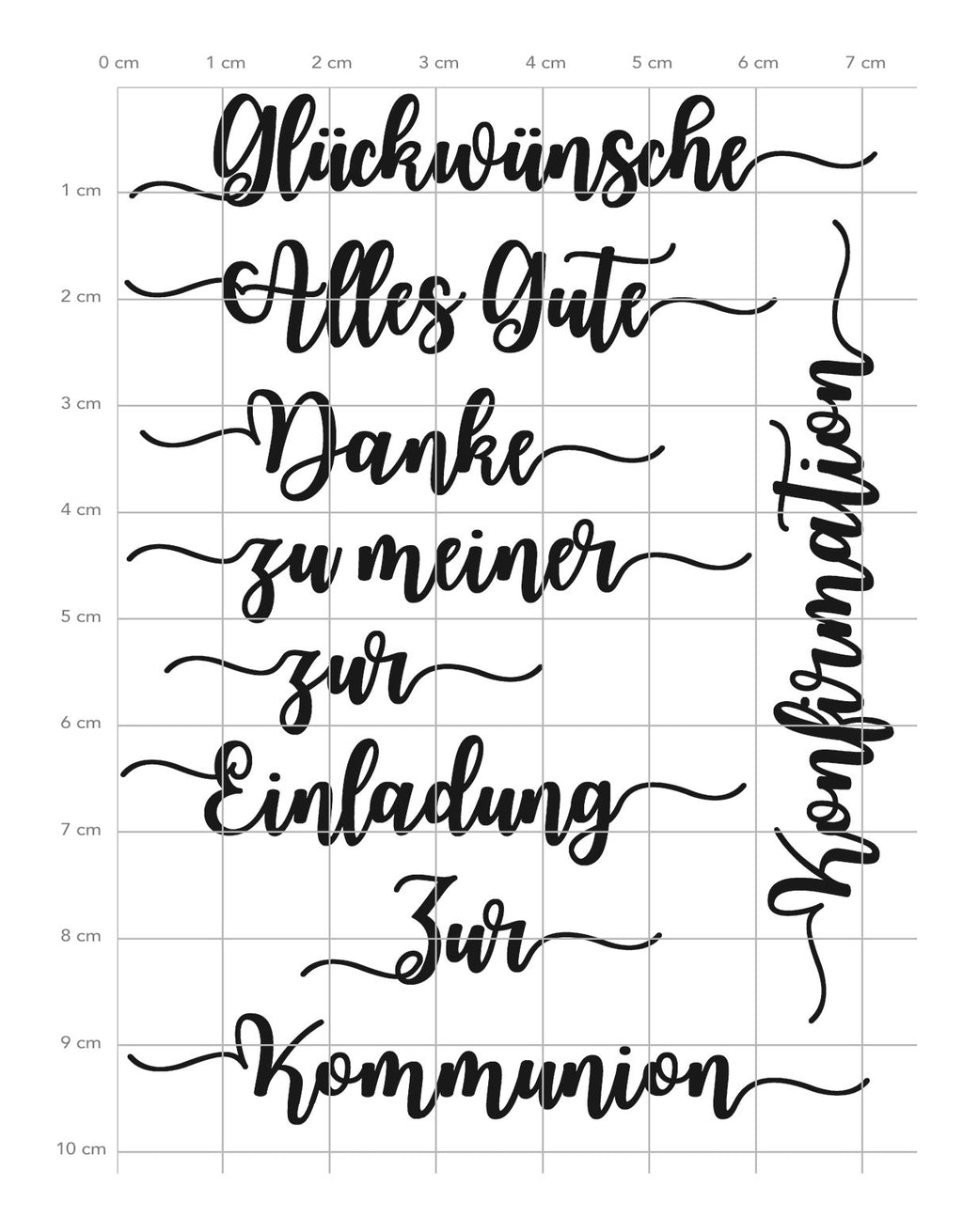 Karten-Kunst Clear Stamp Set - Kalligraphie zur Konfirmation und Kommunion