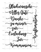 Karten-Kunst Clear Stamp Set - Kalligraphie zur Konfirmation und Kommunion