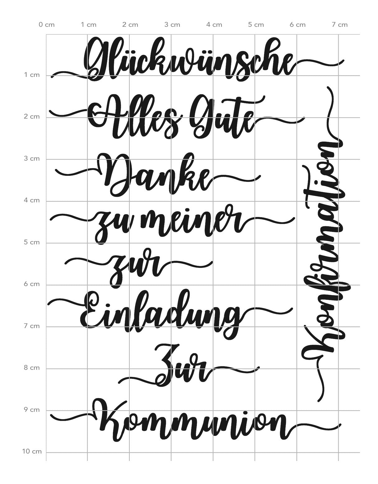 Karten-Kunst Clear Stamp Set - Kalligraphie zur Konfirmation und Kommunion