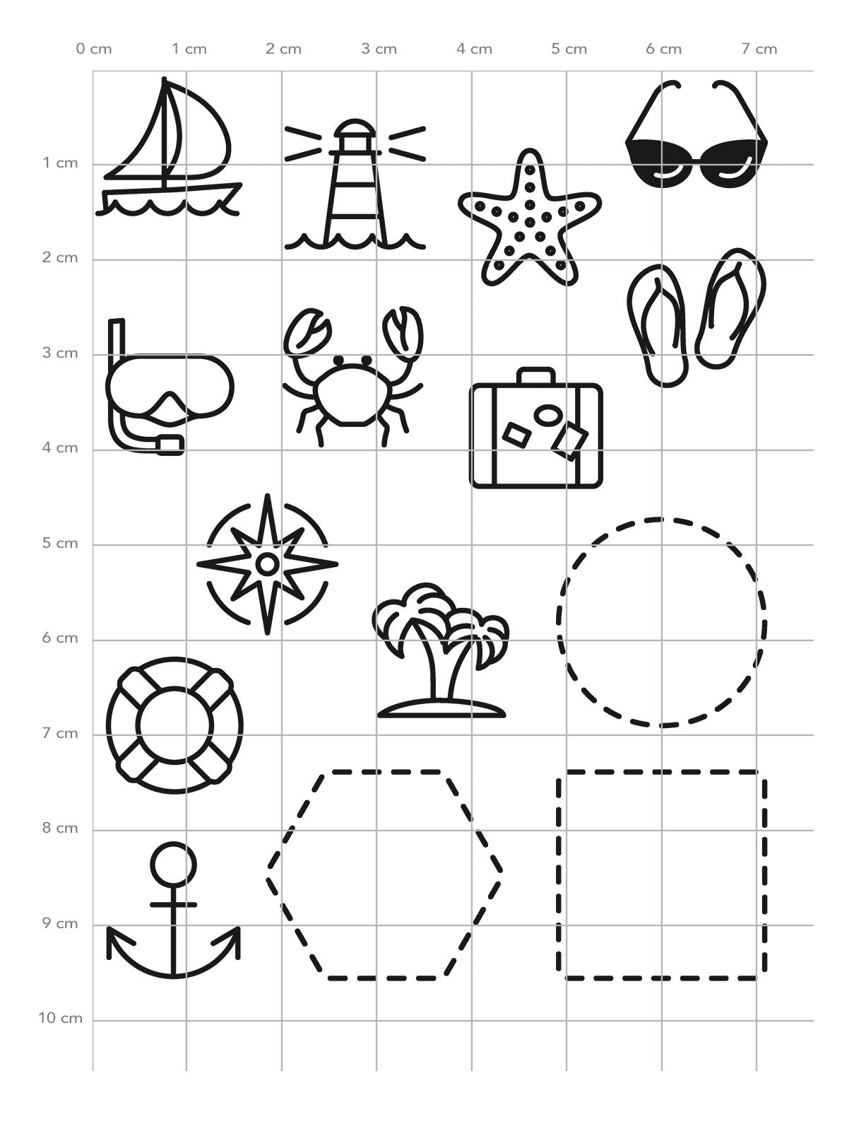 Karten-Kunst Clear Stamps KK-0166 - Mini Frames At the Sea - maritime Mini-Rahmen & Symbole