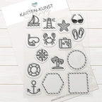 Karten-Kunst Clear Stamps KK-0166 - Mini Frames At the Sea - maritime Mini-Rahmen & Symbole
