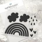 Karten-Kunst Clear Stamps KK-0186 - Rainbows / Regenbogen & Wolken