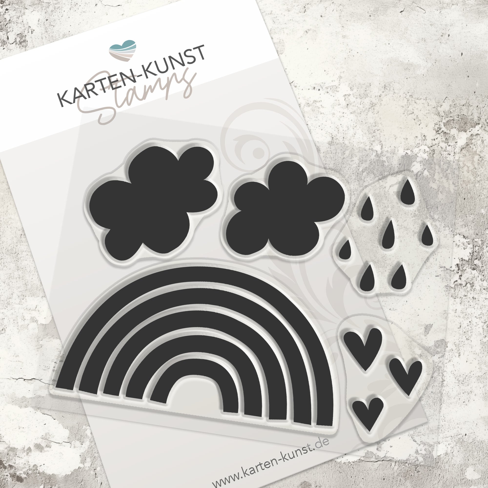 Karten-Kunst Clear Stamps KK-0186 - Rainbows / Regenbogen & Wolken
