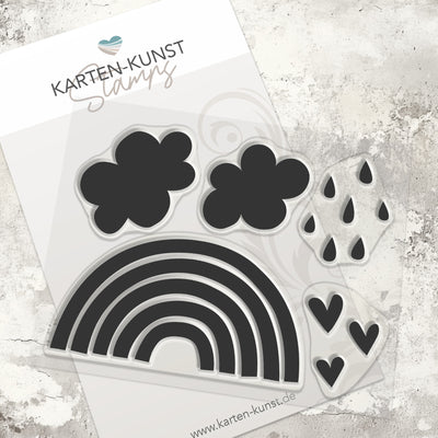 Karten-Kunst Clear Stamps KK-0186 - Rainbows / Regenbogen & Wolken