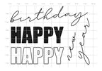 Karten-Kunst Clear Stamps KK-0205 - Mega Happy Birthday / New Year