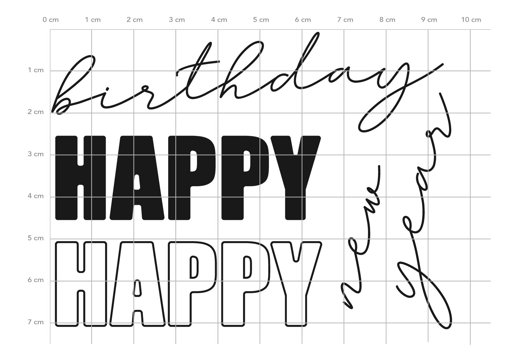 Karten-Kunst Clear Stamps KK-0205 - Mega Happy Birthday / New Year