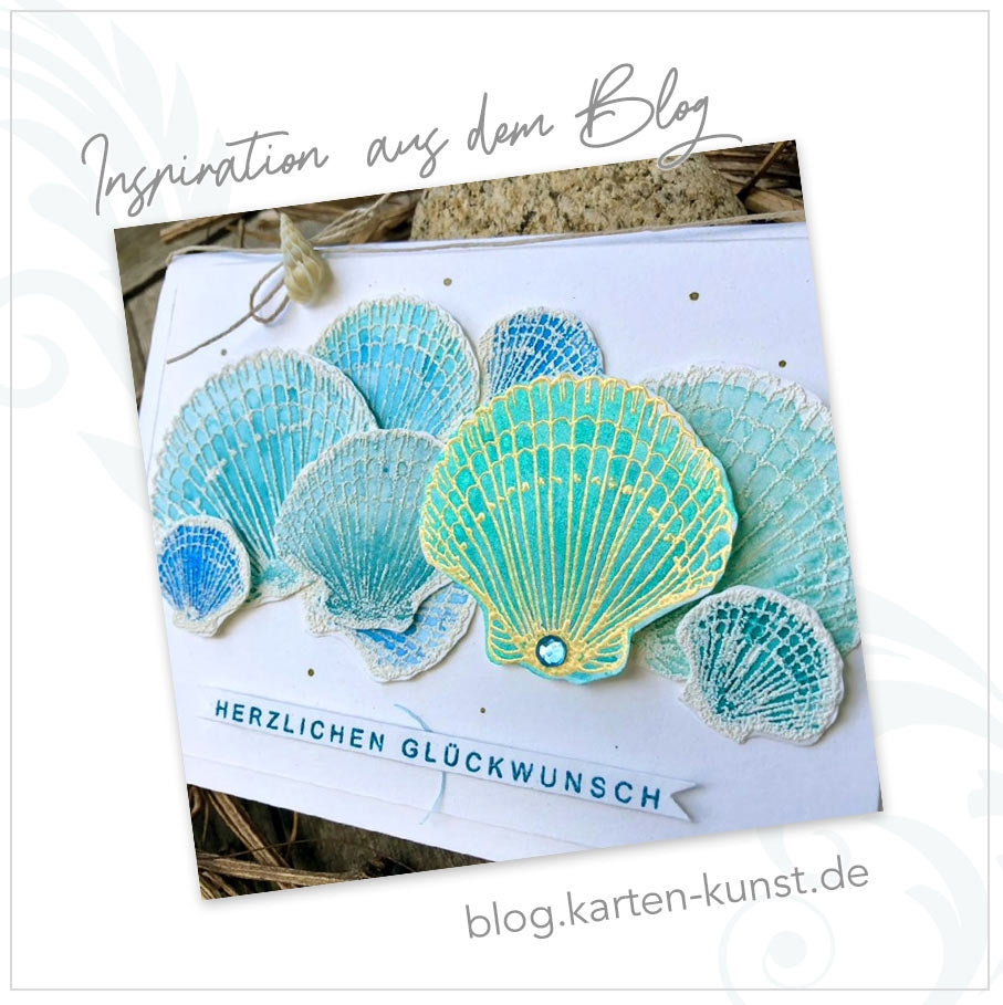 Clear Stamps – Muscheln KK-0217 – Karten-Kunst Stempelset maritim mit Spruch & Muschelmotive