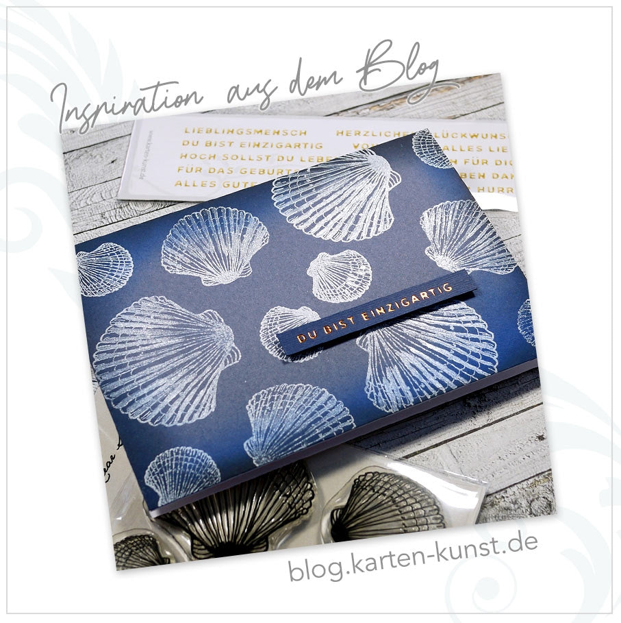 Clear Stamps – Muscheln KK-0217 – Karten-Kunst Stempelset maritim mit Spruch & Muschelmotive