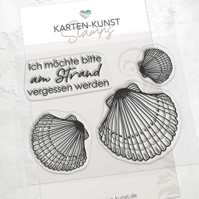 Clear Stamps – Muscheln KK-0217 – Karten-Kunst Stempelset maritim mit Spruch & Muschelmotive