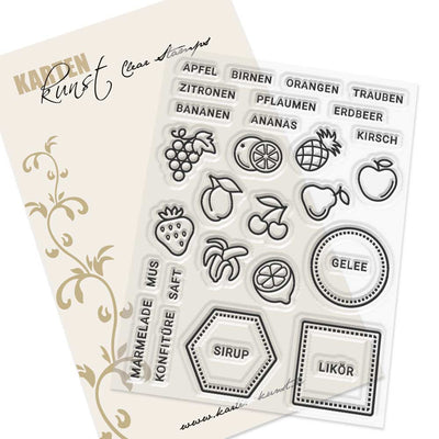 Karten-Kunst Clear Stamps KK-0219 - Mini Frames Obst
