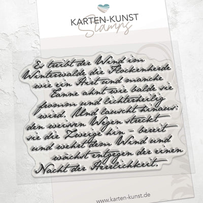 Stempel Weihnachten & Winter Clear Stamps Script Weihnachtsgedicht KK-0223 – Hintergrundstempel Rilke Text Schneegedicht