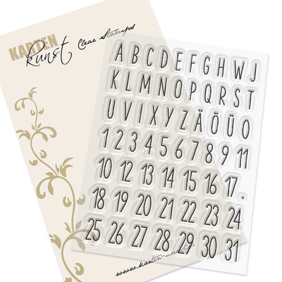 Karten-Kunst Clear Stamps KK-0229 - Kalender Buchstaben und Zahlen