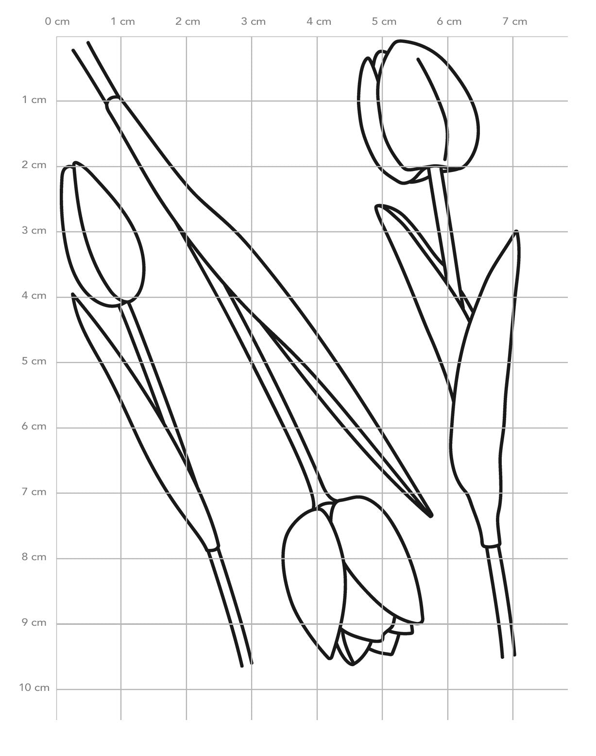 Karten-Kunst Clear Stamps KK-0234 - Scribble Tulips / Tulpen Stempel