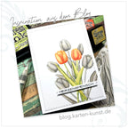 Karten-Kunst Clear Stamps KK-0234 - Scribble Tulips / Tulpen Stempel