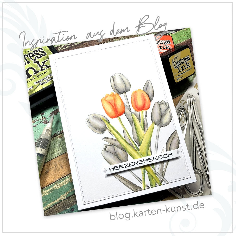 Karten-Kunst Clear Stamps KK-0234 - Scribble Tulips / Tulpen Stempel