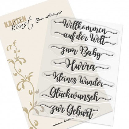 Karten-Kunst Clear Stamps KK-0237 - Kalligraphie zum Baby Karten-Kunst Clear Stamps KK-0237 - Kalligraphie zum Baby