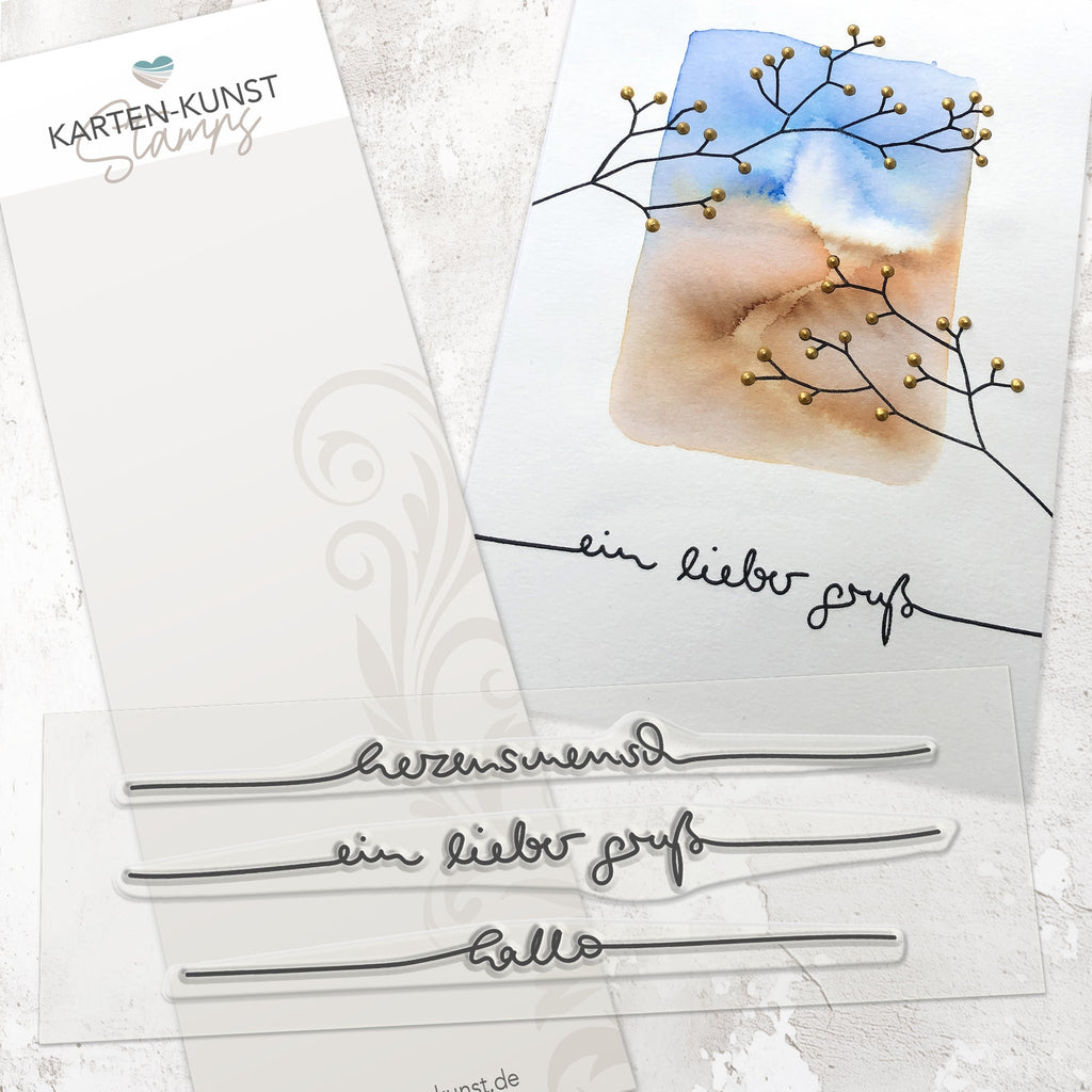 Karten-Kunst Clear Stamps KK-0239 – Schriftzug-Set Herzensmensch – Stempeltexte Deutsch in eleganter Handschrift