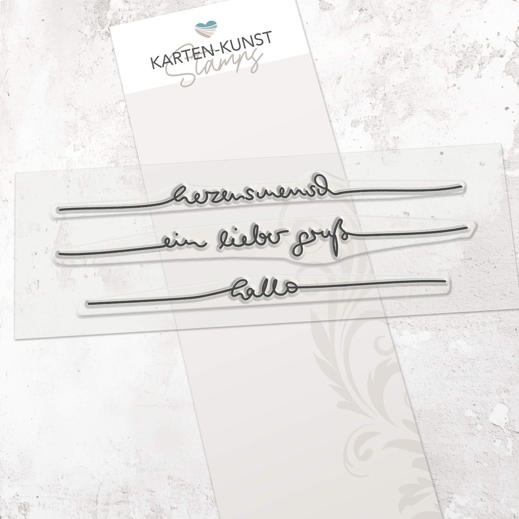Karten-Kunst Clear Stamps KK-0239 – Schriftzug-Set Herzensmensch – Stempeltexte Deutsch in eleganter Handschrift