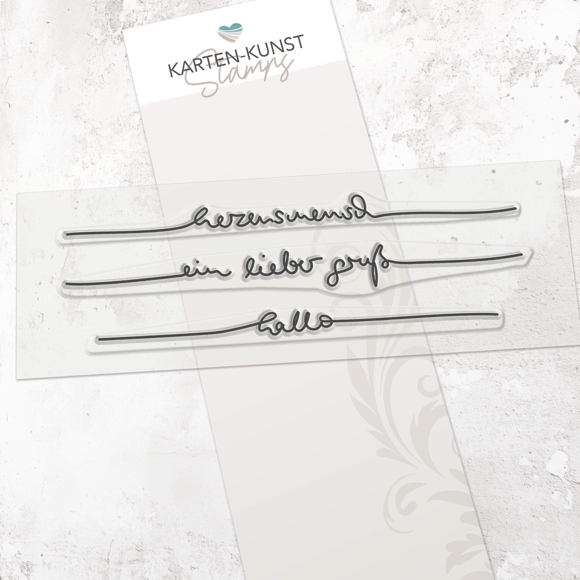 Karten-Kunst Clear Stamps KK-0239 – Schriftzug-Set Herzensmensch – Stempeltexte Deutsch in eleganter Handschrift