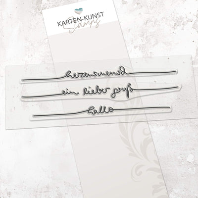 Karten-Kunst Clear Stamps KK-0239 – Schriftzug-Set Herzensmensch – Stempeltexte Deutsch in eleganter Handschrift
