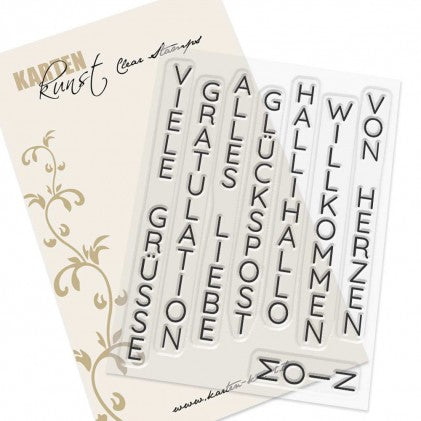 Karten-Kunst Clear Stamps KK-0242 - Vertikale Worte III Viele Grüsse