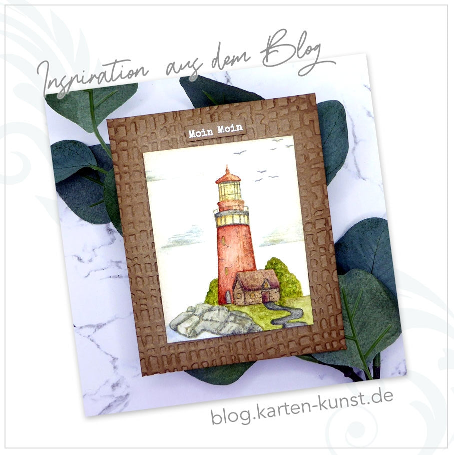 Karten-Kunst Clear Stamps KK-0244 - Leuchtturm Maritimes Stempelset mit Spruch