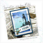 Karten-Kunst Clear Stamps KK-0244 - Leuchtturm Maritimes Stempelset mit Spruch