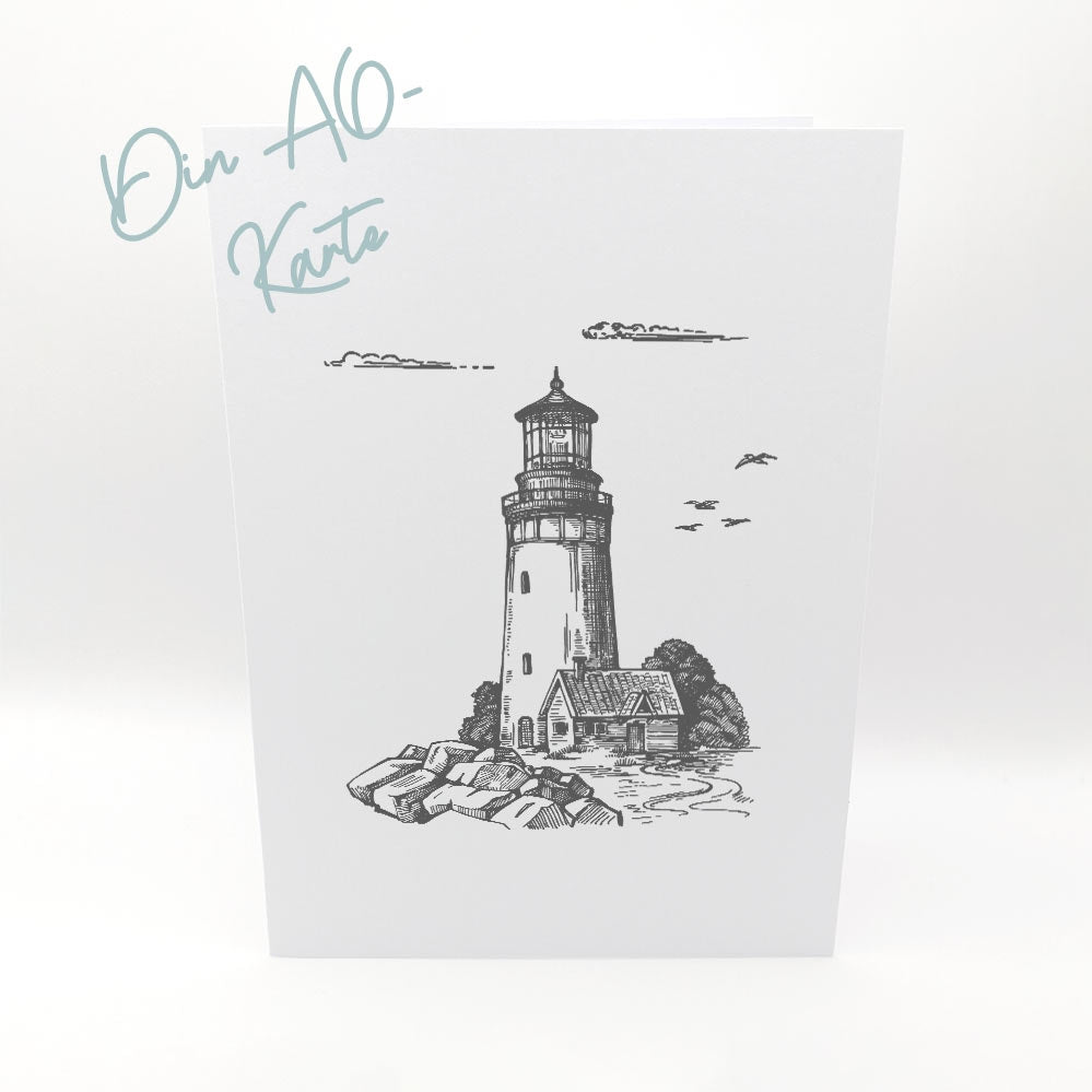 Karten-Kunst Clear Stamps KK-0244 - Leuchtturm Maritimes Stempelset mit Spruch