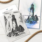 Karten-Kunst Clear Stamps KK-0244 - Leuchtturm Maritimes Stempelset mit Spruch