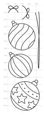 Karten-Kunst Clear Stamps KK-0246 - Silikonstempel Christbaumkugeln / Scribble Ornaments Stempel zu Weihnachten