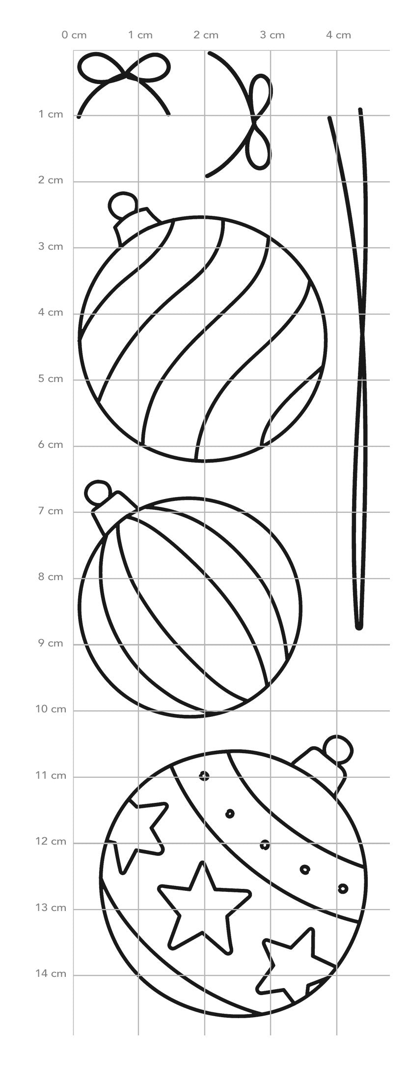 Karten-Kunst Clear Stamps KK-0246 - Silikonstempel Christbaumkugeln / Scribble Ornaments Stempel zu Weihnachten