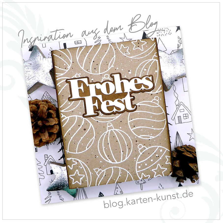 Karten-Kunst Clear Stamps KK-0246 - Silikonstempel Christbaumkugeln / Scribble Ornaments Stempel zu Weihnachten
